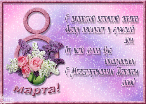 Открытка С сиренью - Открытка с цветами: тюльпаны и розы на фоне серебристого круга | Красивая открытка #254