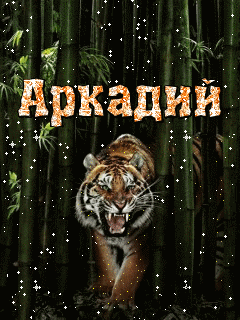 Открытка открытки с именем Аркадий  - Тигр в бамбуковой роще: открытка с хищником | Красивая открытка #152