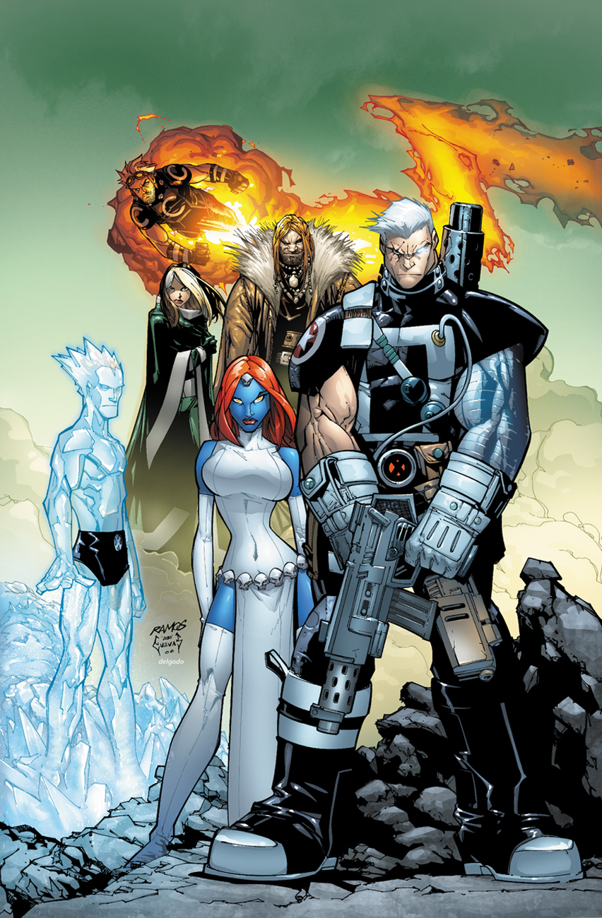 Открытка открытки с мистик  - Мутанты X-Men: Ледяной шторм, Псайк, Вульф и Колосс | Красивая открытка #14