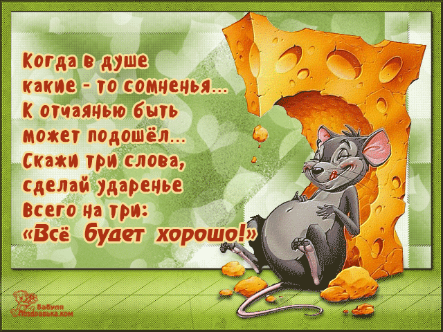 Открытка Открытки все будет хорошо - Мышь на сыре | Красивая открытка #4