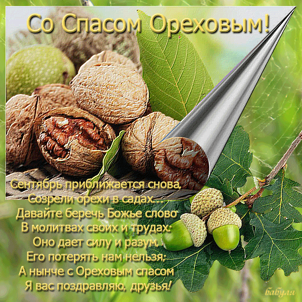 Открытка Открытки с Ореховым Спасом - Открытка с орехами: поздравления с урожаем и осенью | Красивая открытка #87