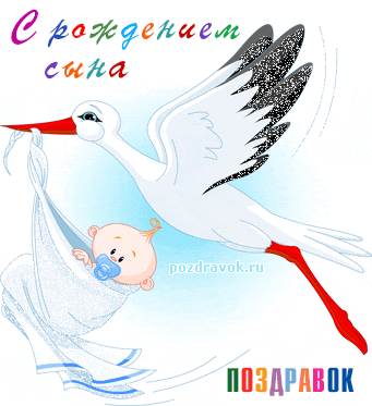 Открытка Открытки поздравление с рождением мальчика - Открытка с косолапым цыпленком и стерхом | Красивая открытка #40