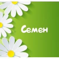 Открытка Открытки с именем Семен - Открытка с цветами: нежные ромашки на зелёном фоне | Красивая открытка #21