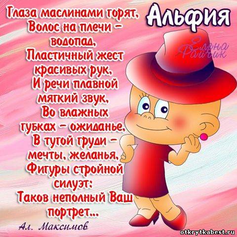 Открытка Открытки с именем Альфия  - Забавная открытка с девочкой в шляпе | Красивая открытка #6