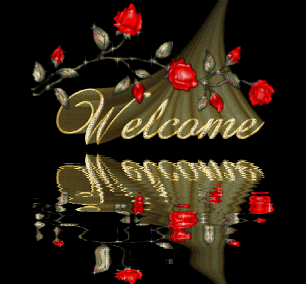 Открытка Открытки добро пожаловать - Открытка с надписью "Welcome" и красными розами | Красивая открытка #64