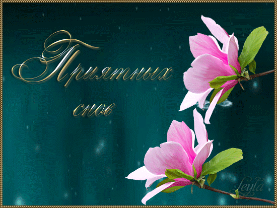 Открытка Спокойной ночи - Открытка с розовыми цветами и надписью | Красивая открытка #270