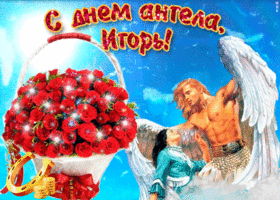 Открытка открытки с именем Игорь - Открытка: ангел, цветы, мужчина, крылья | Красивая открытка #146