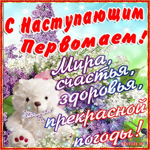 Открытка С сиренью - Открытка с щенком в цветах и надписями | Красивая открытка #171