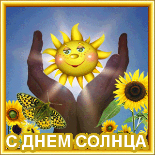 Открытка День солнца - С Днём Солнца: Открытка с подсолнухами и бабочкой | Красивая открытка #4