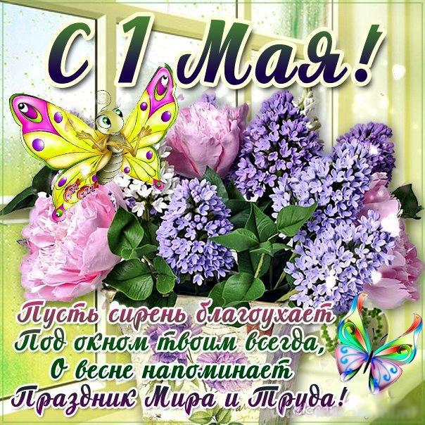 Открытка открытки на 1 мая - Открытка с цветами и бабочками | Красивая открытка #10