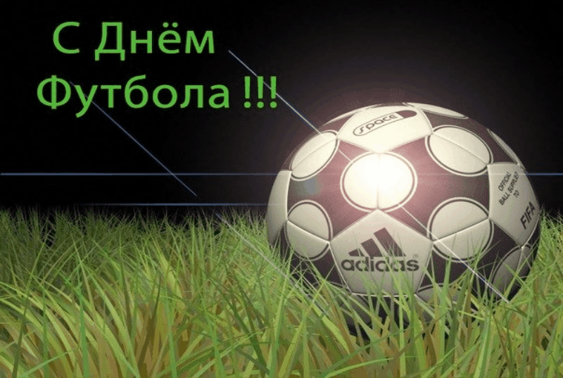 Открытка Всемирный день футбола - Футбольный мяч Adidas на траве  открытка | Красивая открытка #37