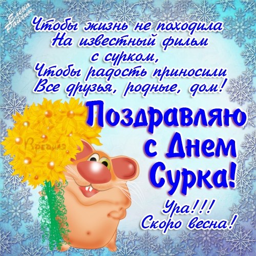 Открытка День сурка - Открытка с зайчиком на снегу | Красивая открытка #16