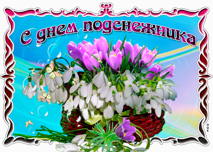 Открытка С днём подснежника - Открытка с подснежниками и бабочками | Красивая открытка #6