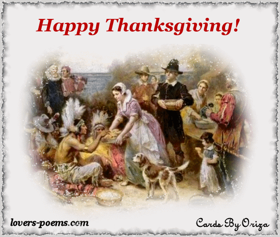 Открытка Открытки с Днем Благодарения - Открытка с первым Thanksgiving: индейцы и поселенцы | Красивая открытка #39