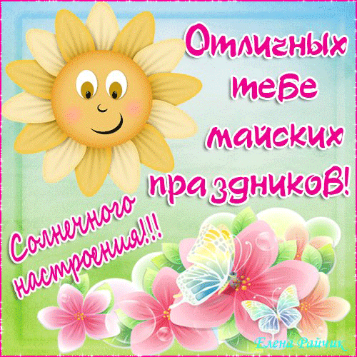Открытка Открытки с солнышком - Яркая открытка с цветами и бабочками | Красивая открытка #70