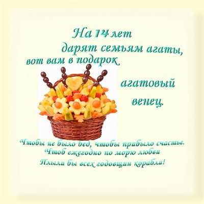 Открытка 14 лет - агатовая свадьба - Открытка с фруктами: С Днем Рождения! | Красивая открытка #26