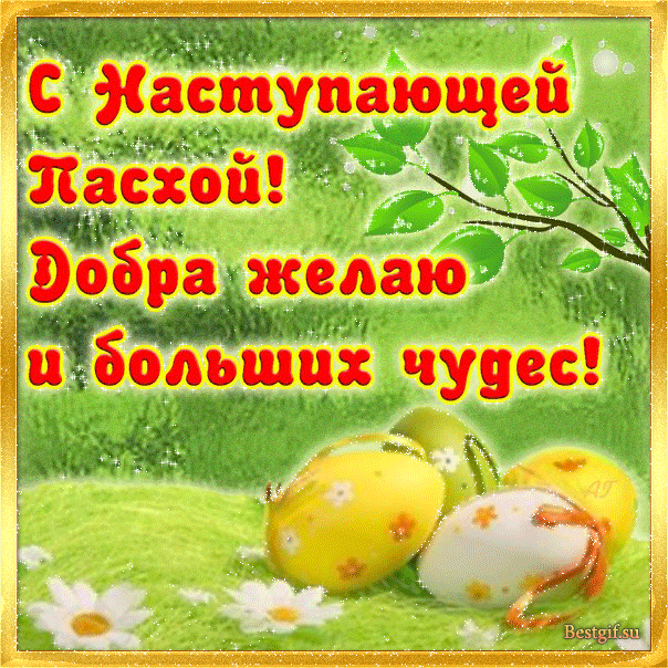 Открытка Пасха - Открытка: Пасхальные яйца на лугу | Красивая открытка #69