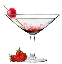 Открытка Хорошего отдыха, отпуска - Открытка: Бокал с вишней и клубникой | Красивая открытка #116
