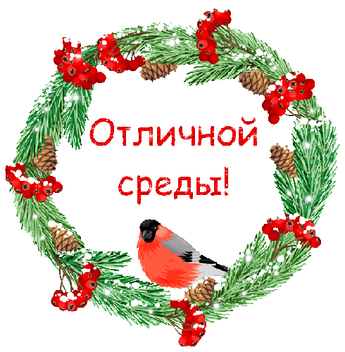 Открытка Открытки на среду - Открытка с ёлкой, шишками и рябинкой | Красивая открытка #86