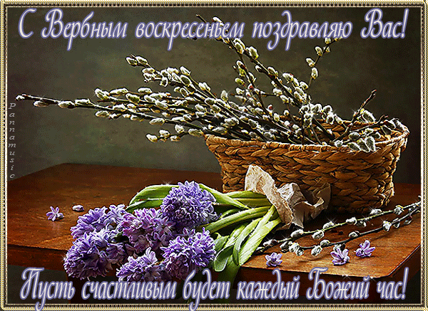 Открытка открытки с вербным воскресеньем  - Открытка с весенними цветами и ветками | Красивая открытка #6