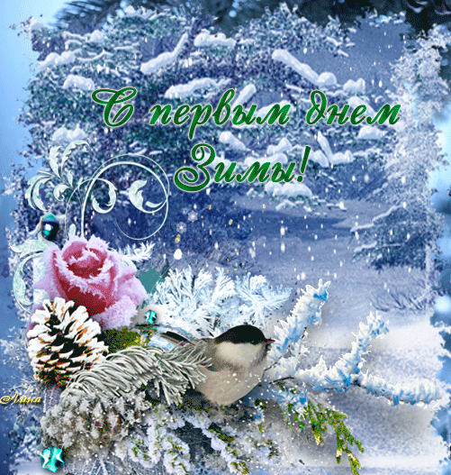 Открытка С первым днём зимы - С Днём рождения! Зима и розы | Красивая открытка #49