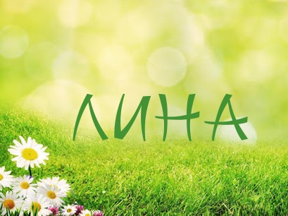 Открытка открытки с именем Лина  - Открытка с надписью "Лина" на фоне зеленой травы и цветов | Красивая открытка #27
