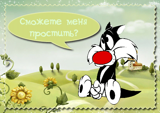 Открытка Открытки давай мириться - Открытка с Котом Фелином и подсолнухами | Красивая открытка #20