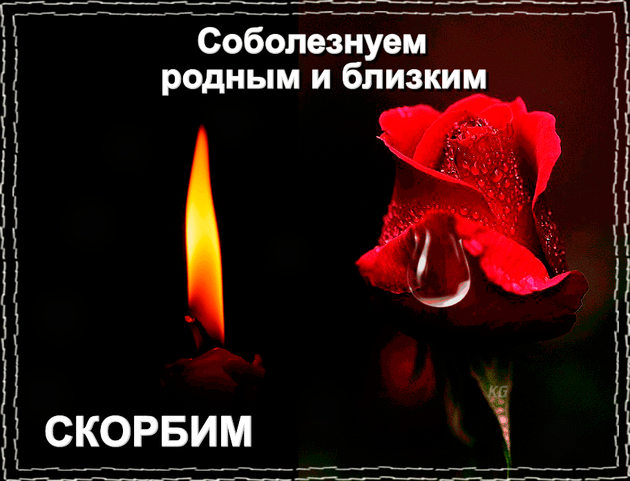 Открытка Соболезную - Открытка: Красная роза и свеча | Красивая открытка #1