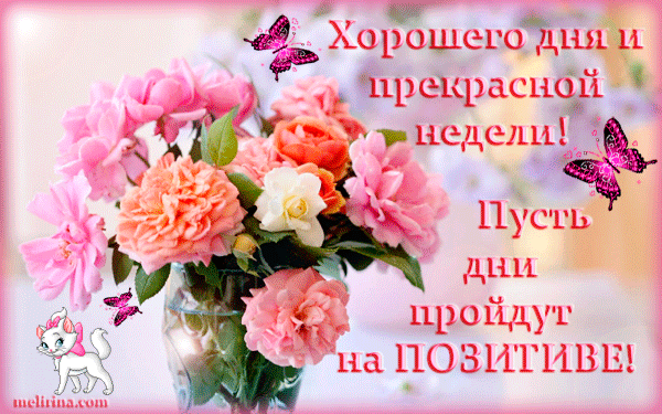 Открытка Выходные - Открытка с цветами и бабочками  Мелитина | Красивая открытка #19