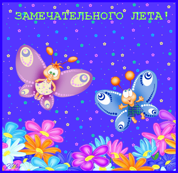 Открытка Открытки хорошего лета - Открытка с бабочками и цветами  Праздничное поздравление | Красивая открытка #37