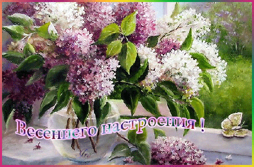 Открытка Открытки весенняя пора - Цветущая сирень в вазе: нежная открытка | Красивая открытка #89