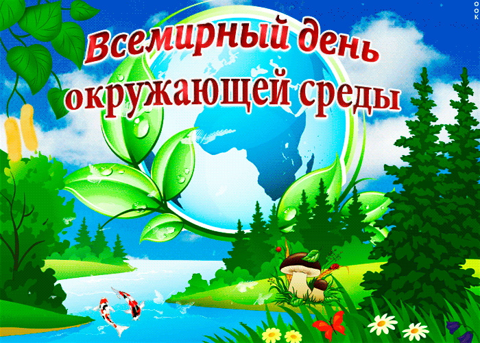 Открытка Всемирный день окружающей среды - Открытка с природой: лес, река, гриб | Красивая открытка #5