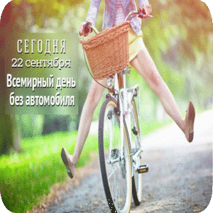 Открытка Открытки на день без автомобиля - Девушка на велосипеде: открытка с праздничным днем | Красивая открытка #18