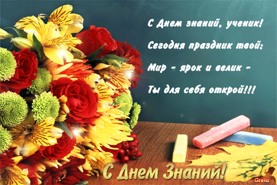 Открытка С днем знаний - С Днем знаний! Открытка с цветами и карамельками | Красивая открытка #88