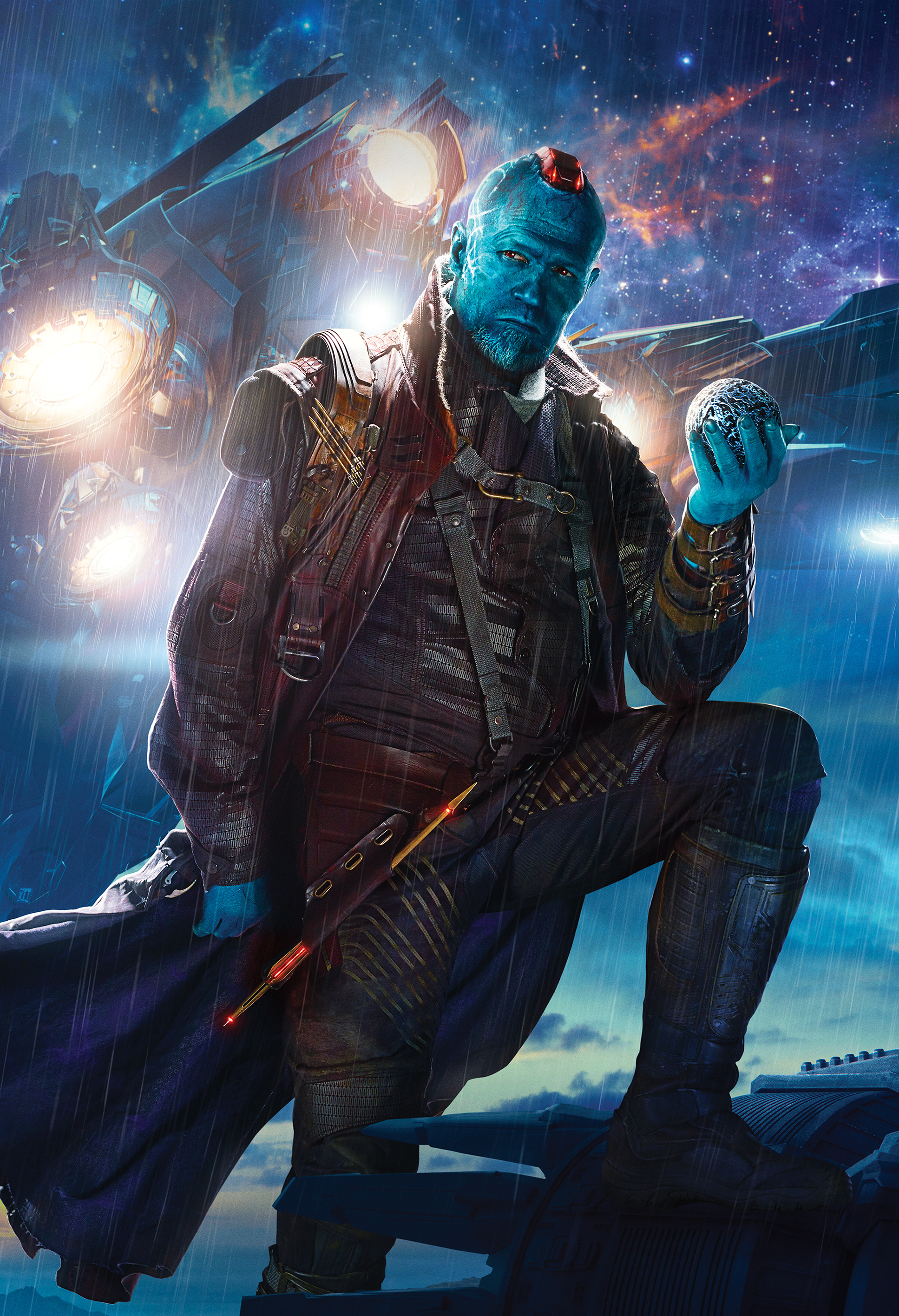 Открытка открытки с Йонду  - Открытка с космическим воином, синий кожаный персонаж | Красивая открытка #25