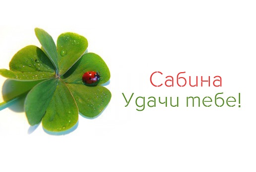 Открытка открытки с именем Сабина - Четверолистник с божьей коровкой. | Красивая открытка #28