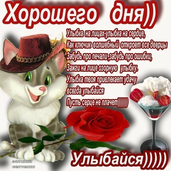 Открытка открытки с пожеланиями удачного дня  - Открытка: Клубника, Малина, Сок, Шампанское. | Красивая открытка #10