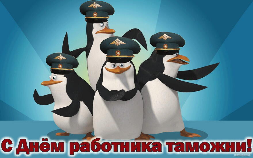 Открытка Открытки с днем таможенника - Открытка с пингвинами: С Днем работника таможни | Красивая открытка #5