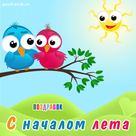Открытка С первым днём лета - Открытка с птичками: поздравления с Новым годом | Красивая открытка #52