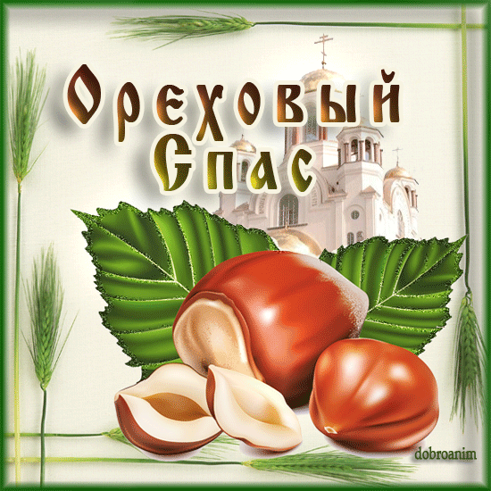 Открытка Ореховый спас. - Открытка с орехами и храмом | Красивая открытка #58