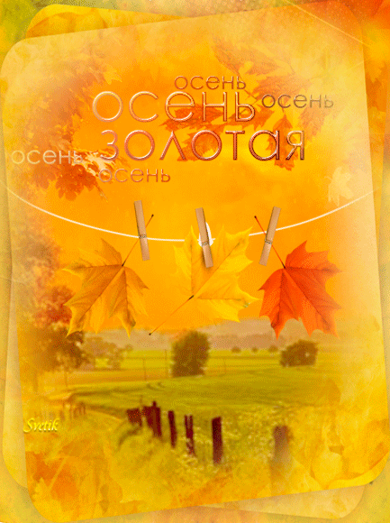 Открытка Открытки Золотая Осень  - Осенняя открытка: золотые листья и деревья | Красивая открытка #82