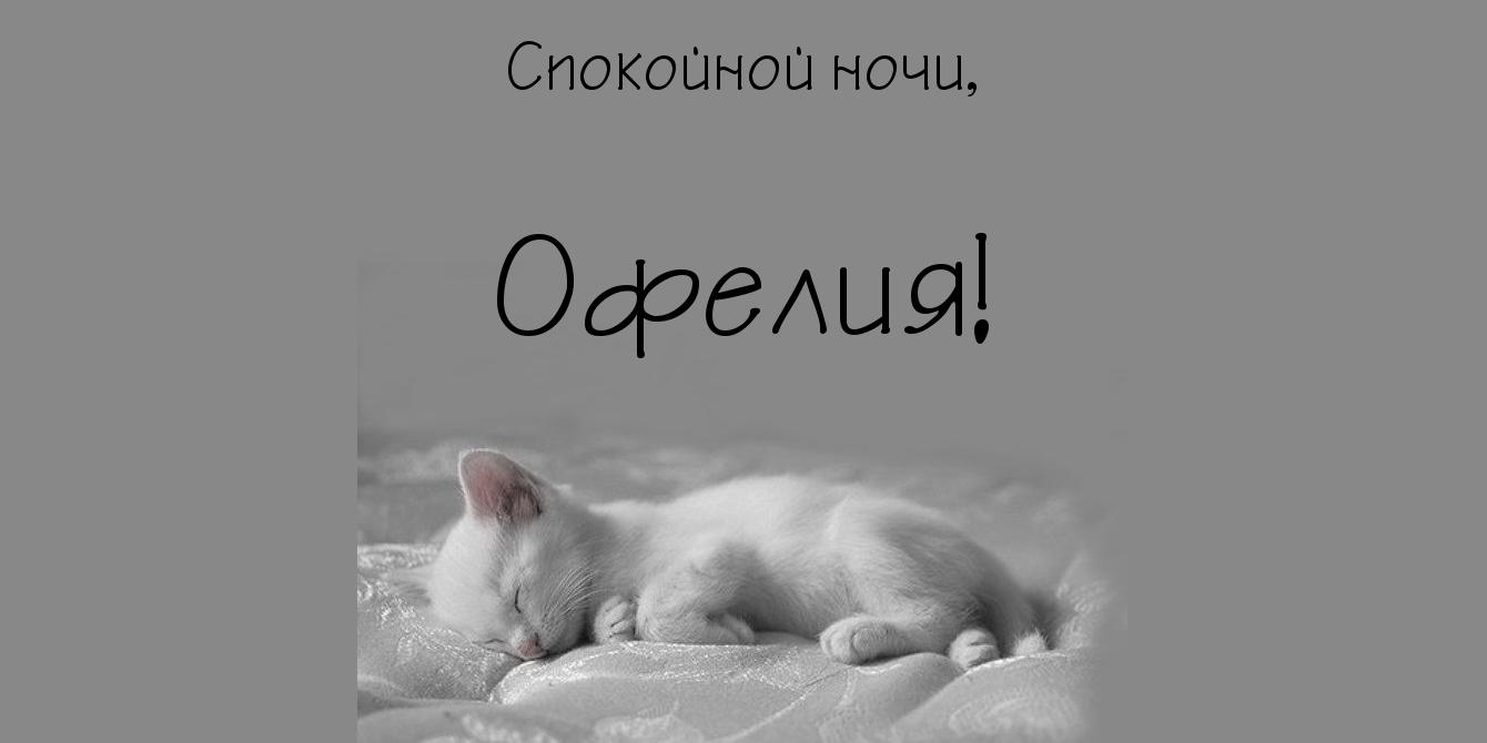 Открытка открытки с именем Офелия - Спящий котенок: милая открытка на ночь | Красивая открытка #20