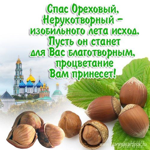 Открытка Открытки с Ореховым Спасом - Открытка с орехами и храмом: поздравления, фото | Красивая открытка #57