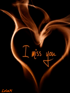 Открытка Открытки скучаю по тебе - Открытка с надписью "I miss you" в форме сердца из огня | Красивая открытка #227