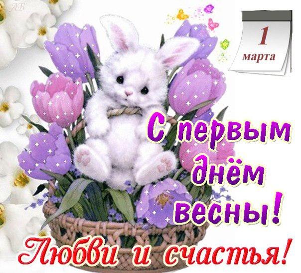Открытка открытки с первым весенним днем - Открытка ко дню весны: милый котенок и цветы | Красивая открытка #10
