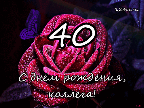 Открытка Открытки на 40 лет - Открытка с Розами и Бабочкой  Поздравления | Красивая открытка #51