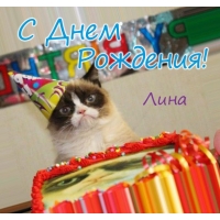 Открытка открытки с именем Лина  - Котенок с тортом на день рождения — открытка | Красивая открытка #10