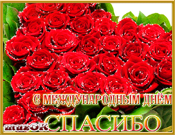 Открытка День спасибо - Букет роз: Открытка «Спасибо» | Красивая открытка #42