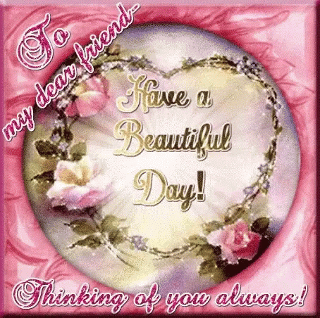 Открытка Открытки думаю о тебе - Открытка с цветами и надписью "Have a Beautiful Day" | Красивая открытка #12