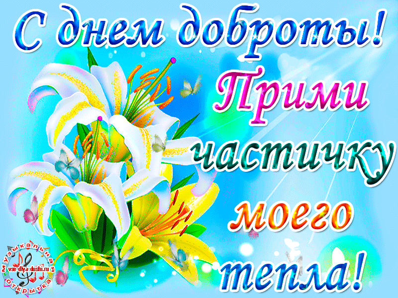Открытка День доброты - Открытка с цветами: лилии, розы, фиалки | Красивая открытка #121